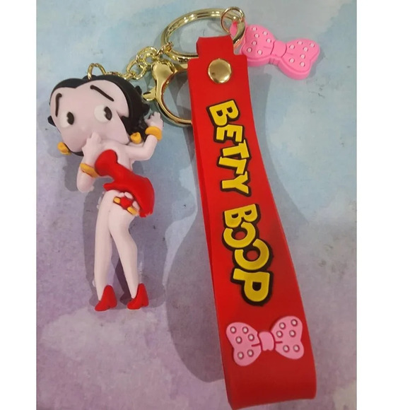 NIP Betty Boop Rubber & Metal Keychain - Picture 1 of 3